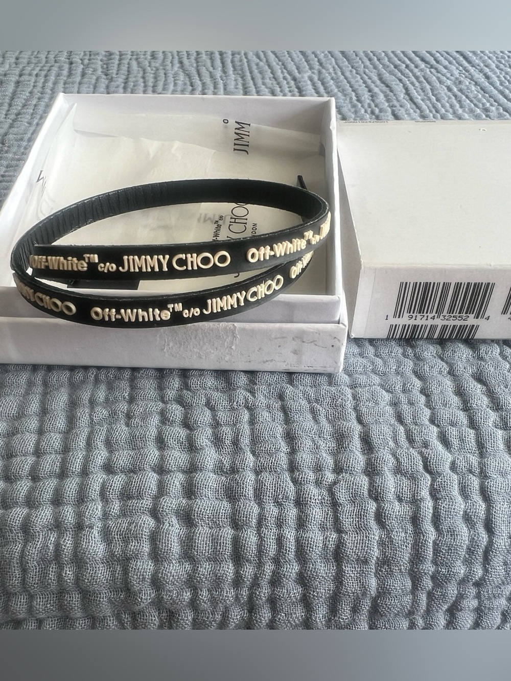 Jimmy Choo x Off-White Black Leather Bracelet